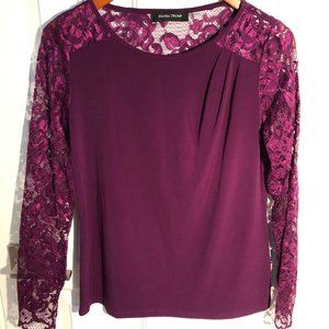Purple Tee with lace sleeves